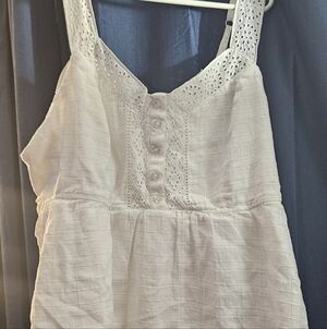 torrid White Eyelet Button-Front Blouse